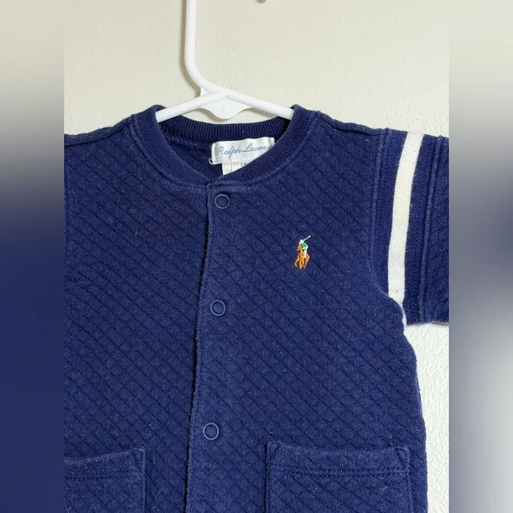 Ralph Lauren Blue Quilted One Piece for Baby - Size 6 Months